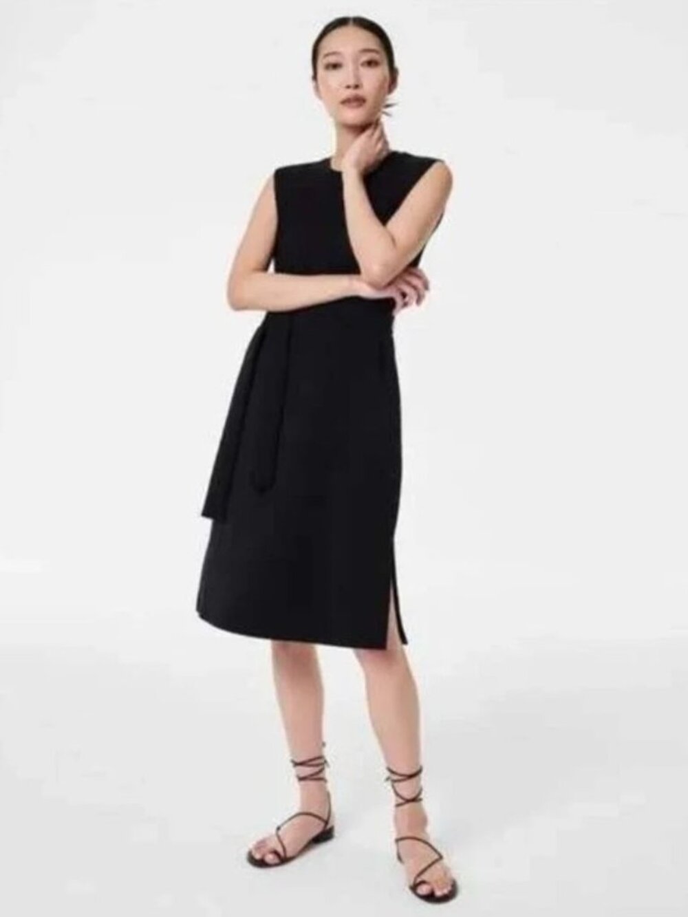 Spanx AirEssentials‎ belted tank dress size M black athleisure